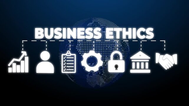 Business Ethics banner web icon vector illustration concept with icon responsibility, reliability, morality, behavior, relationship, trust
