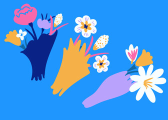 hands with flowers