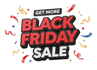 Fototapeta premium 3d black friday sale get more transparent background, cutout png