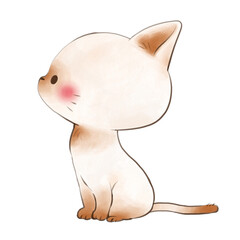 横から見た見上げるネコ