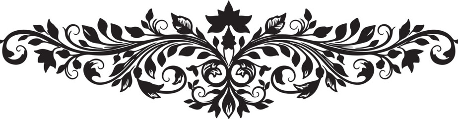 Fototapeta premium Ornate floral border vector illustration Vector