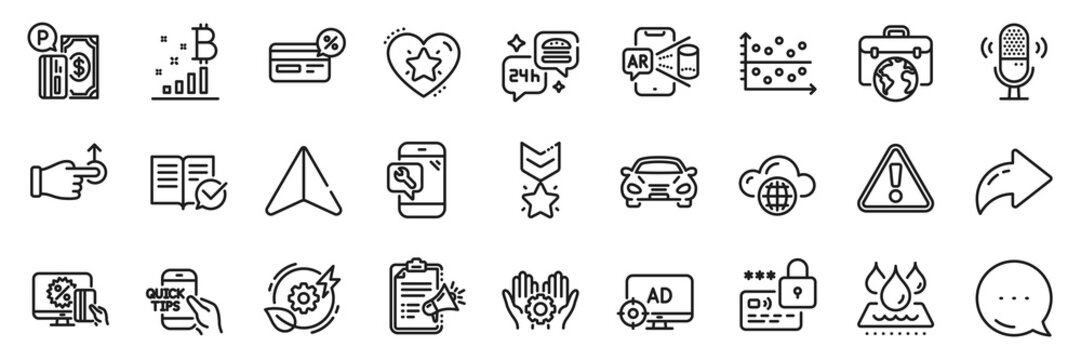 Winner medal, Food delivery and Approved documentation line icons pack. Share, Message, Paper plane icons. Waterproof, Online shopping, Employee hand web icon. Vector