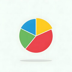 Colorful Pie Chart Icon Data Analysis Isolated on Transparent Background