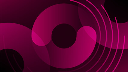 Burgundy Abstract Background with Glowing Geometric Shape, Modern Shiny Gradient Circle. Swirl Circular Element, Vector Illustration