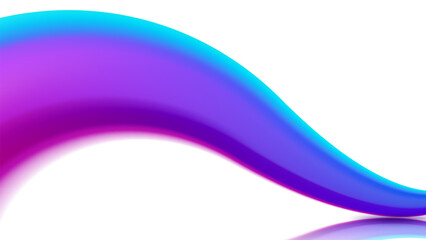 Fluid Wave Shape of Bright Gradient, Soft Smooth Curve Graphic Element, Isolated Blend, Vector Illustration