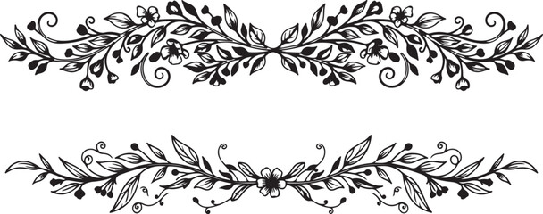 Elegant floral border designs Vector