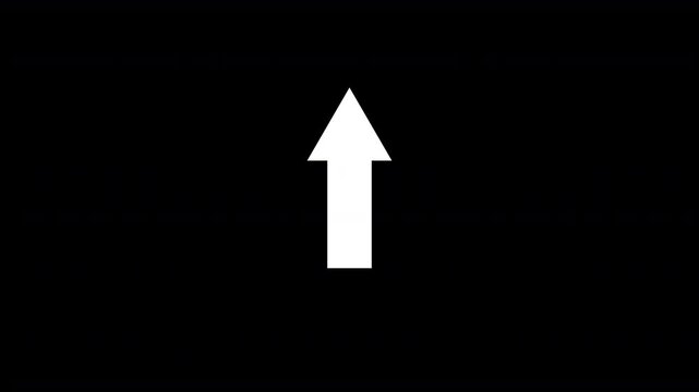 white arrow pointing up animation on an invisible transparent alpha channel background instructional guide diagram illustration directional arrows animated 4K video	
