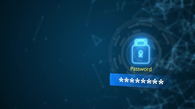 A concept of user authentication and password security. highlighting the importance of creating a strong code for account protection.