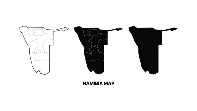 Minimalist black and white namibia map