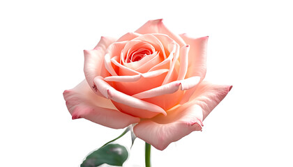 A beautiful pink rose on transparent background
