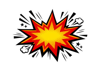 Fototapeta premium Dynamic comic style explosion with vibrant colors and bold halftone effects