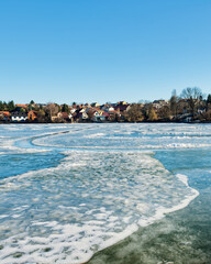 Town Ricany u Prahy in Czech Republic in Winter