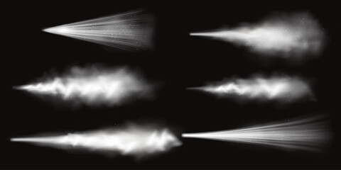 Transparent White Dust Smoke Spray Effect Collection for Dark Background Vector AI © BranchandStick