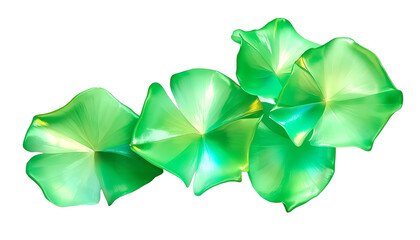A vibrant green leafy arrangement on transparent background