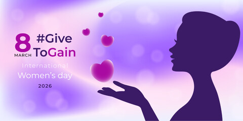 Give to Gain Banner with a silhouette of a girl