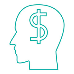 Financial Thinking and Money Mindset Concept Inside Human Head
