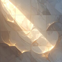 Ethereal Light - A Dreamy Abstract of Golden Hues and Gentle Forms.