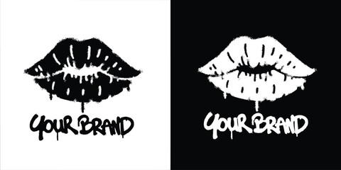Graffiti Lips logo vector design
