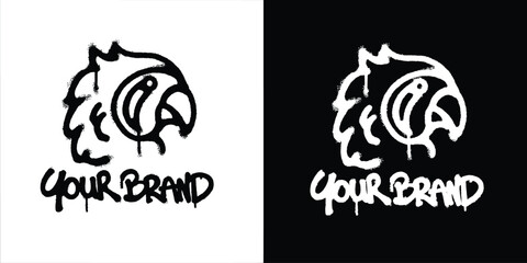 Graffiti Parrot Bird logo vector design