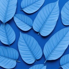 Obraz premium Blue leaves pattern