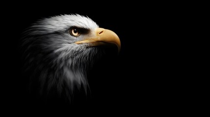 Obraz premium Cinematic Side Profile of a Eagle with Dramatic Lighting