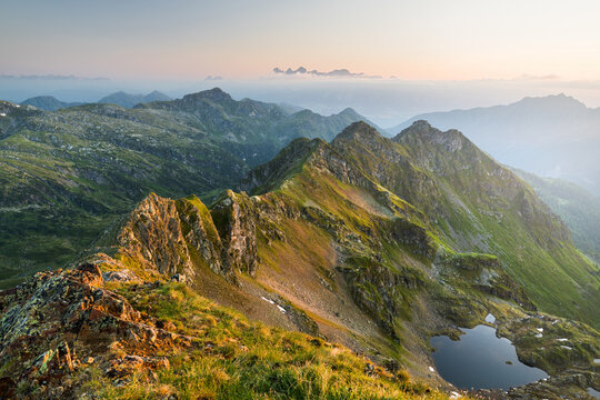 Blick von der Rotmandlspitze in die Schladminger Tauern, Buckelkarseen, Niedere Tauern, Steiermark, &Ouml;sterreich
