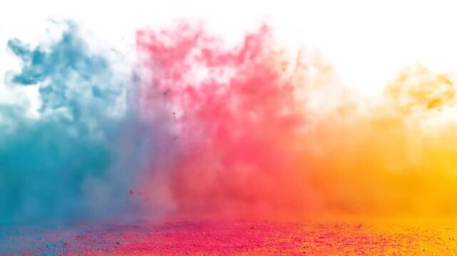 Abstract colorful smoke cloud on white background for visual effects