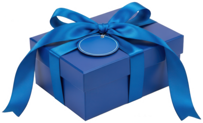 Blue Gift png Royal Present cutout Indigo Package png Deep Carton cutout Sapphire Box png Tied Ribbon cutout Festive Wrapper png Elegant Giftbox cutout Blank isolated transparent background image