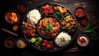 Exquisite Asian Cuisine Platter - A Culinary Journey of Flavors.
