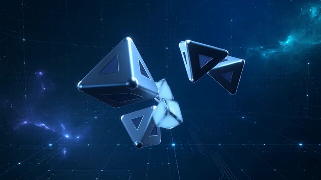 Abstract Futuristic Geometric Objects Background