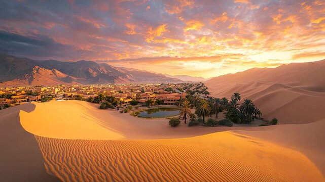 golden sand dunes of huacachina oasis peru video