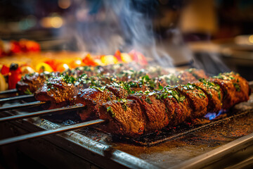 shish kebab on the grill