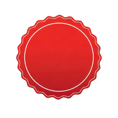 Red circular seal isolated on transparent background