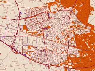 Fototapeta premium Urban map poster — Ede, Netherlands