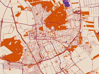 Obraz premium Urban planning style map of Emmen, Netherlands