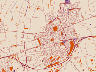 Obraz premium Geographic city layout of Etten-Leur, Netherlands