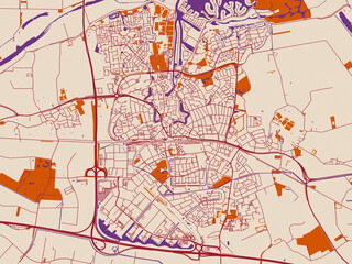 Obraz premium Street network map — Goes, Netherlands