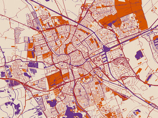 Fototapeta premium Urban map poster — Groningen, Netherlands