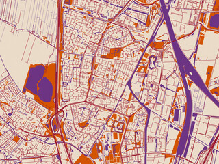 Naklejka premium Infographic city map of Nieuwegein, Netherlands