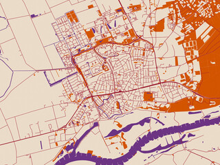 Obraz premium City grid layout map — Wageningen, Netherlands