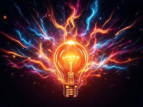 Illuminated idea with electric energy