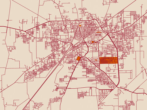City grid layout map &mdash; Rahim Yar Khan, Pakistan