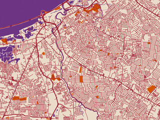 Obraz premium Urban cartographic illustration — Las Pinas, Philippines