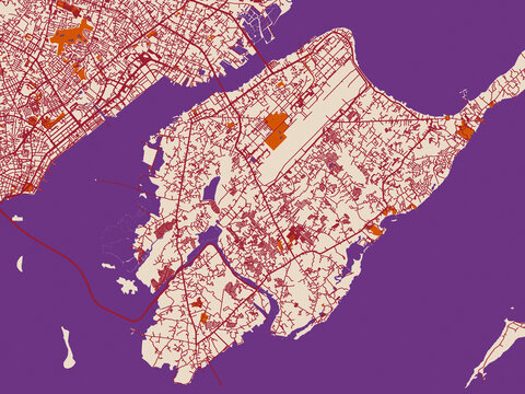 Geographic city layout of Lapu-Lapu City, Philippines