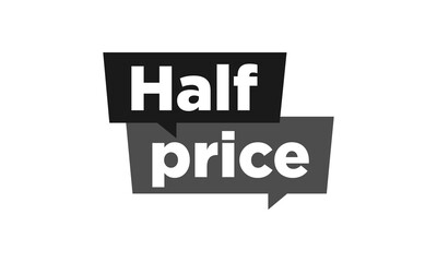 Half Price Sale Speech Bubble Banner Design