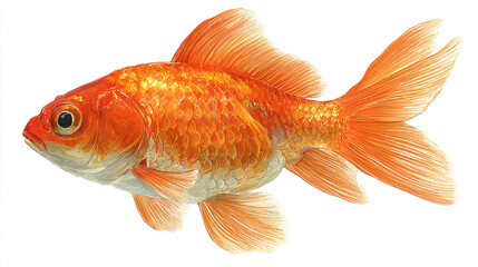 Fototapeta premium Realistic Style Orange-Red Goldfish Photography