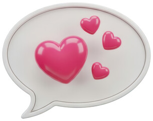 pink heart png glossy love symbol cutout shiny valentine icon png white chat bubble cutout empty talk balloon png message comment box cutout social media icon isolated transparent background image