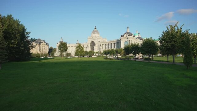 Agricultural Palace combines empire classicism and modern architectural elements. Eclectic design reflects contemporary expression