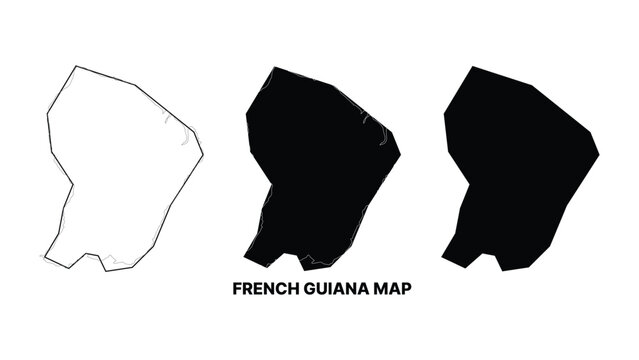 French guiana outline map