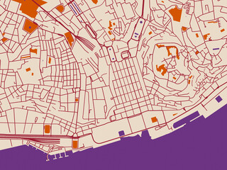 Fototapeta premium Lisboa Centro, Portugal – urban map